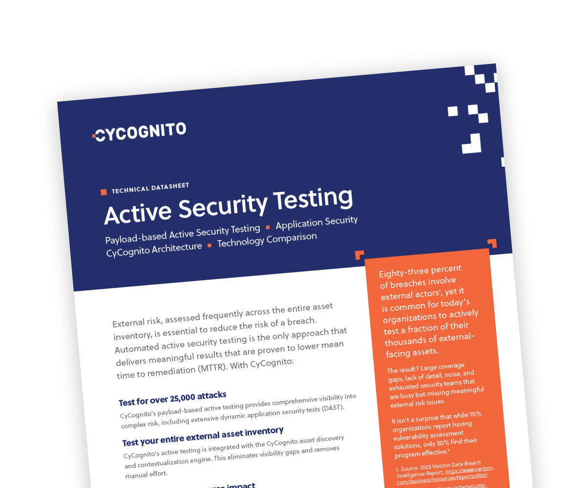 Cta datasheet active security testing